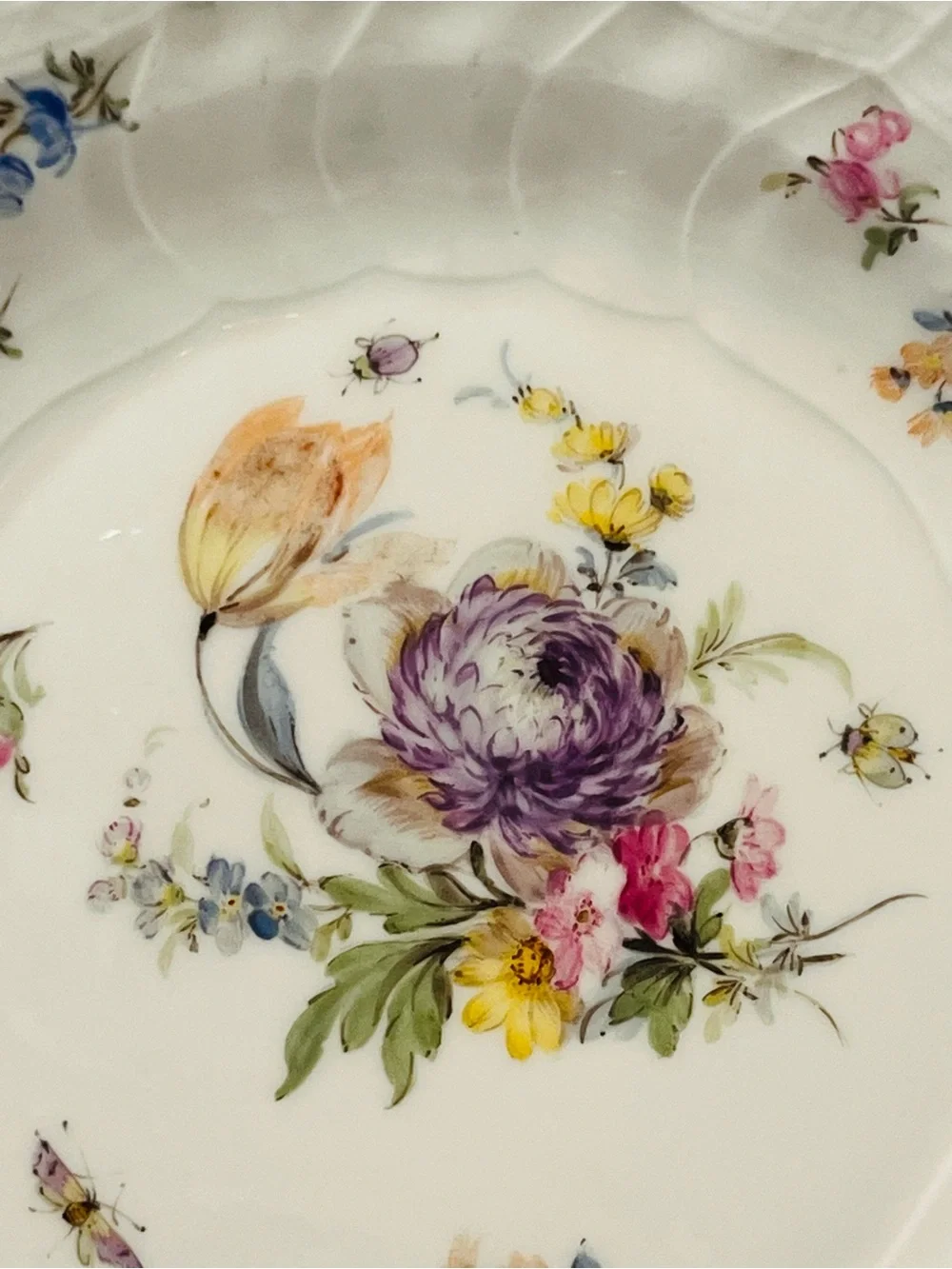 Antique Maissen 1893-1915 Neubeandenstein Relief Plates Set of 2 Hand Painted 8”